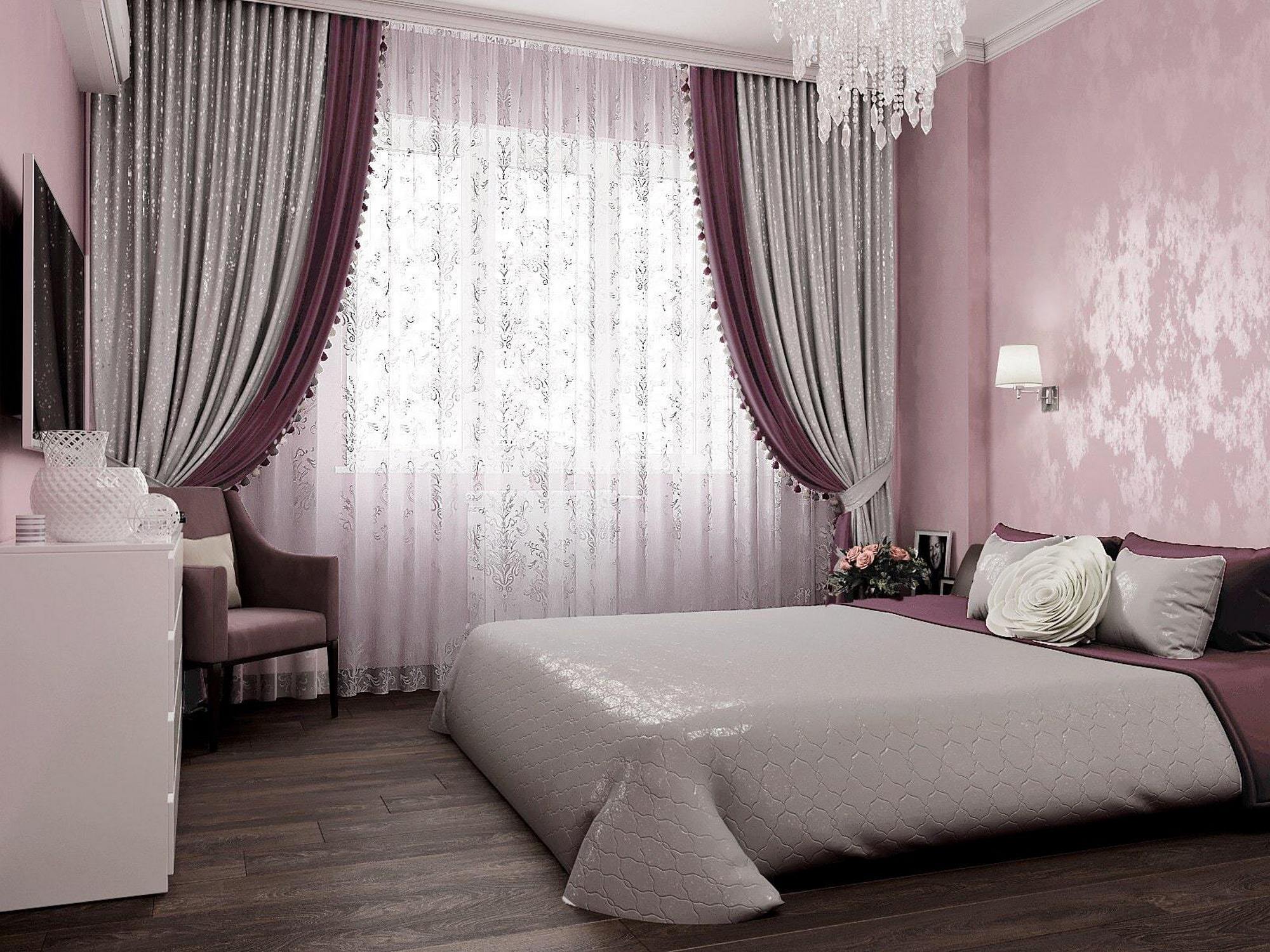Какие шторы розовым обоям. Занавески в спальню. Красивые шторы в спальню. Шторы в спальню розового цвета. Портьеры в спальню.
