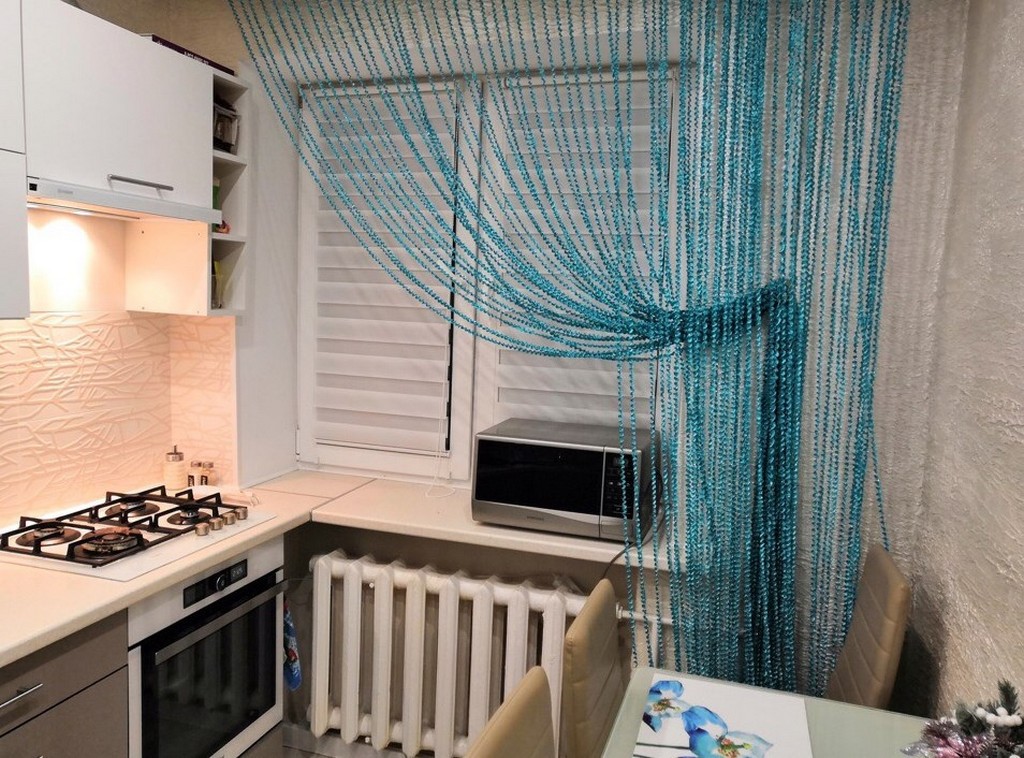 Нитяные шторы на кухню: 40 фото с лучшими идеями